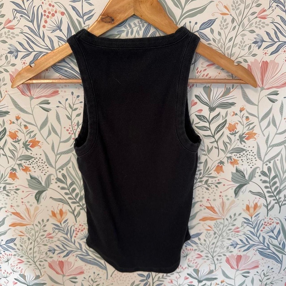 Abercrombie & Fitch Black Ribbed High-Neck Tank Top XS - Picture 2 of 5